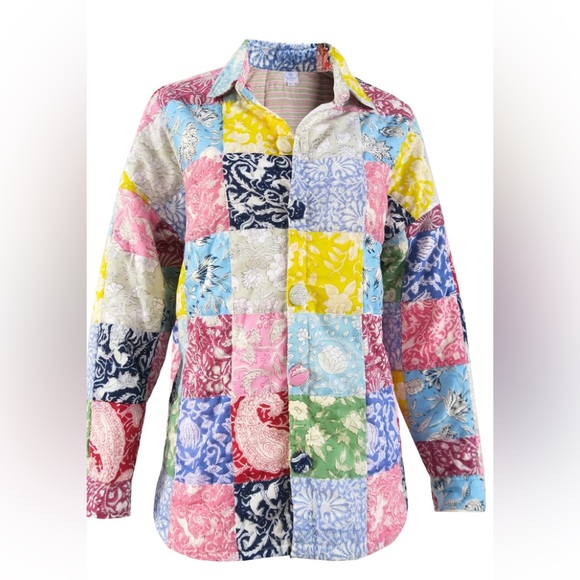 Patchwork Quilted Oversized Multicolor Jacket - Picture 2 of 11